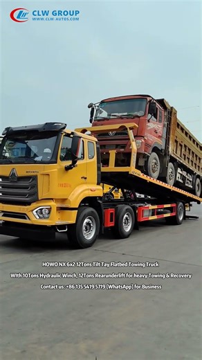 HOWO NX 6x2 12Tons Tilt Tay Flatbed Towing Truck 12Tons underlift for Heavy Towing & Recovery