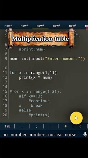 I tried making a Multiplication table in Python! #coding #code #python