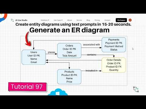 How to Generate ER Diagram: AI Line Studio Tutorial 97 (Sketcher)