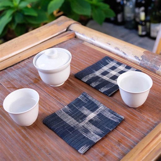 Handwoven Indigo Linen Coasters: Chinese Style Dining - Etsy