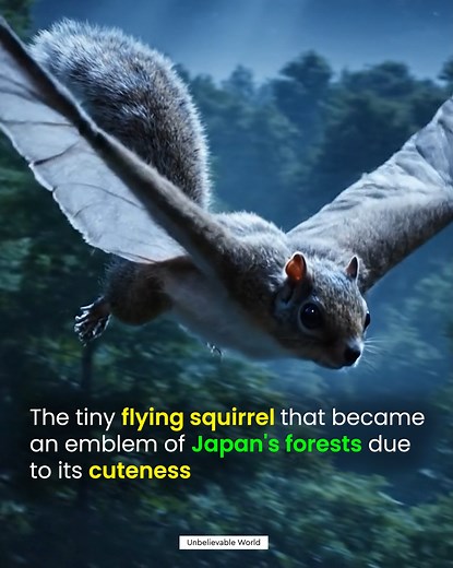 Meet Japan’s flying fluffball — the Japanese flying squirrel! 🐿️💨 Found in the forests of Honshu, Shikoku, and Kyushu, this adorable little glider spends its nights soaring from tree to tree, wrapped in the softest fur and sporting a tail fluffier than a cloud. ☁️🌲 Unlike most squirrels, it doesn’t hibernate — even in the freezing winter, it’s out gathering nuts, seeds, and fruits under the moonlight. 🌕❄️ Sadly, its peaceful forest home is shrinking due to urban growth and deforestation. 💔