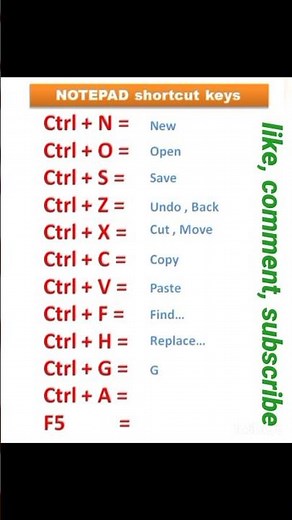 #notepad shot keys#excel shorts | upgrade learning skills