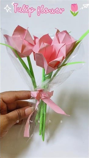 DIY Tulips 🌷 Bouquet ✨#shorts #art #diy #youtubeshorts