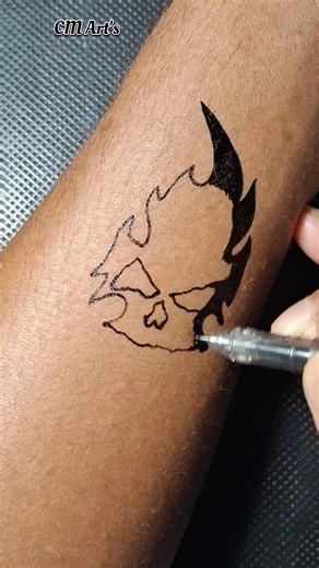 Easy Skull Tattoo Drawing on Hand ......#tattoo #drawing #art #shorts #trending #viralvideo #reels