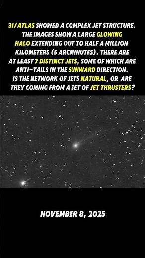 3I/ATLAS UPDATE: Shows Complex Jet Structure #space #spaceobject #3iatlas