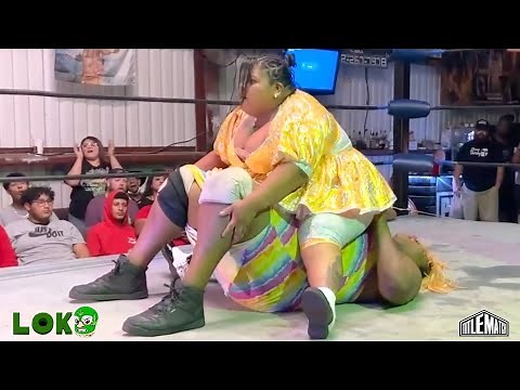 Super Oprah vs Big Mami (Intergender) Loko Wrestling - Title Match Network