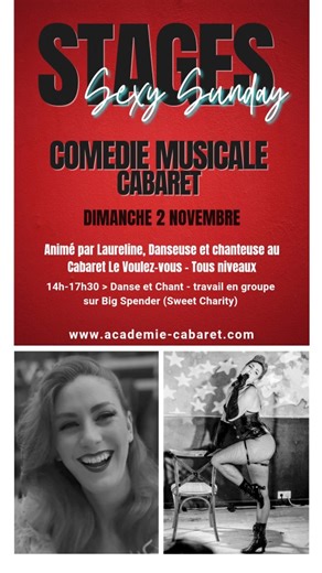 L’ABC on Instagram: "❤️‍🔥 SEXY SUNDAY NOVEMBRE Son premier stage la saison passée à remporté un franc succès. Ne manquez pas l’occasion de retrouver Lauréline, ou de venir la découvrir. Son énergie et sa passion sont communicatives ! Que ce soit dans sa jeunesse, sa formation ou sa carrière, Lauréline n'a jamais souhaité faire de choix entre la danse, le chant et la comédie. Après sa formation à l'AID ainsi qu'à l'INM, elle devient danseuse de cabaret pendant 8 ans. En 2021 elle obtient son dip