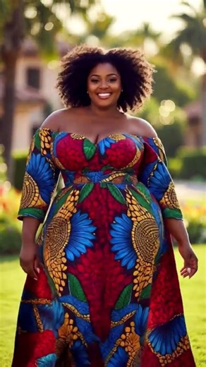 Plus Size African Queen Dress 💃 | Ankara Print Maxi Fashion #Shorts