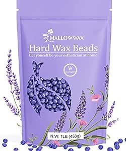Hard Wax Beads, Wax Beans for Hair Removal, Natural Lavender, Stripless, Coarse Body Hair Specific - Ideal for Bikini, Brazilian, Legs, Underarms, Chest, 16 Ounce