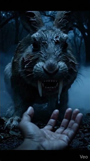 Mutated rabbit with fangs growls