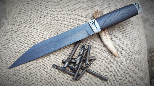 Wootz steel from old drills. Making a Viking seax!