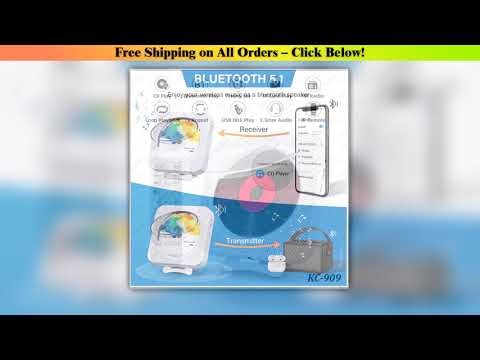 Portable CD Player Bluetooth Speaker Stereo CD Players LED Screen Wall Mountable CD Music Player