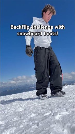 Backflip with snowboard boots! #winter #backflip #snow #wintersports #skiing #ski #glacier