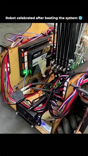 Meta Minutes on Instagram: "A small physical robot, built with a simple arm and camera module, rolls up to a computer screen displaying the infamous “I’m not a robot” checkbox. With precise movements, it positions its pointer and clicks the box — successfully passing the human verification test. A moment later, its LED lights flash in vibrant colors, and it spins in a joyful dance, celebrating its clever victory over the system designed to keep bots out. The scene is both ironic and hilarious — 