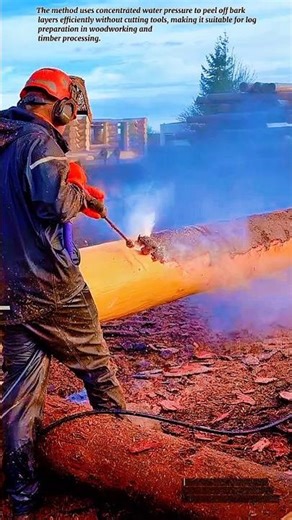 Removing Tree Bark Using High-Pressure Water Jet