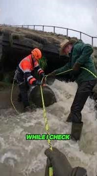 Rescue Worker Rescues Baby Goat Trapped Inside A Flooded Cave!