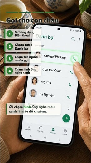 Cách gọi điện thoại cơ bản cho cô chú — 1 phút quen tay