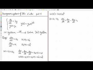 Homogeneous systems of differential equations: Part 1.