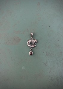 The Lustrous Larva - Solid Silver Charm With Raw Ruby Dangle Charm, Handmade OOAK - Etsy