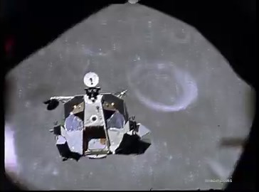 Apollo 17 LM Rendezvous HD 16mm footage of the Apollo 17 Lunar Module ascent stage as it rises from the Moon to rendezvous and dock with the Command Module in Lunar orbit.    For the full video, see commentsUpscaled, Interpolated and music by @MoonpansOriginal Footage Source: Apollo Flight Journal
