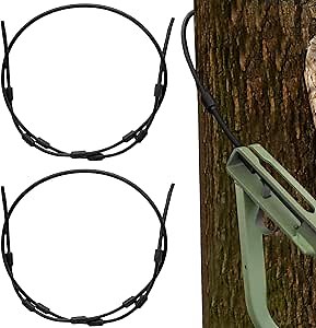 2PCS Replacement Tree Stand Cables,68" Climbing Treestand Replacement Cables, Hunting Tree Stand Accessories, Heavy Duty Rubber Coated Stainless Steel Wire Climbing Treestand Cables for Climber