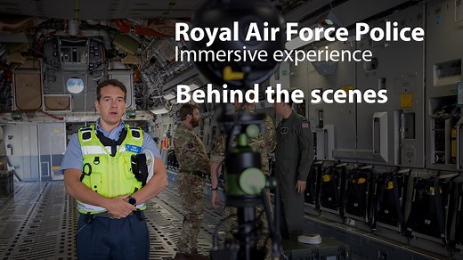 The RAF’s first-ever 360 immersive video highlights the work of the Royal Air Force Police, but how do you shoot in 360 when you can’t hide the camera or crew? Watch this behind-the-scenes video to find out how we used this new technology to get you up close and personal with the RAF Police to the C-17, the Hercules C-130, the Atlas A400M and a military working dog. The full 360 immersive experience can be viewed here… For YouTube VR users: https://bit.ly/3dDoUTD For Oculus VR headset users: ocu