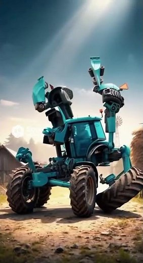 The tractor turned into a transformer😯 #ai #transformers #sora