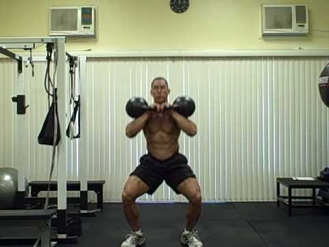 Double 40 kg Kettlebell Front Squat x 10