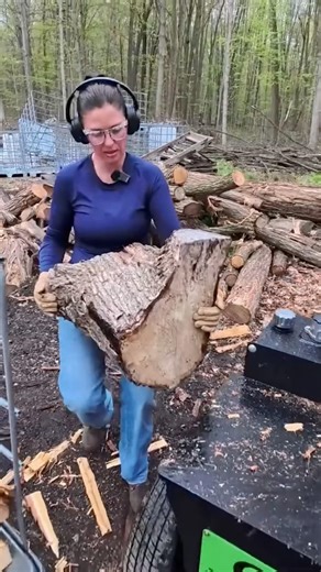 Putting the All Wood Cedar vertical splitter up against some TOUGH KNOTTY oak! #firewood #allwood