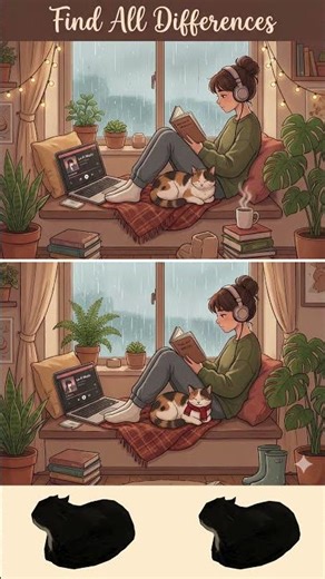 99% Fail This Find the Differences Challenge 👀 #findthedifference #spotthedifference #puzzle #cat