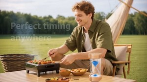 Sand Timer 1 Minute Hourglass, Natural Wood Grain Hexagonal Hour Glass Blaçk Sand Clock 1 Minutes, Reloj De Arena, Wooden Sandglass Sand Watch 1 Min for Rustic Decor, Office, Game, Classroom