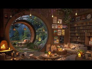 🔥 Cozy Hobbit House Fireplace & Rain – 8 Hours of Relaxing Ambience