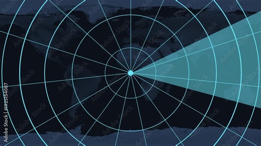 HUD Interface target, radar direction scan for target, searching HUD interface, radar hologram screen object on map radar targets and futuristic user interface computer system and technology concep