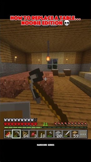 THE ultimate Minecraft table tutorial 💀🤣 | Minecraft Hardcore Try 10 (Mobile)