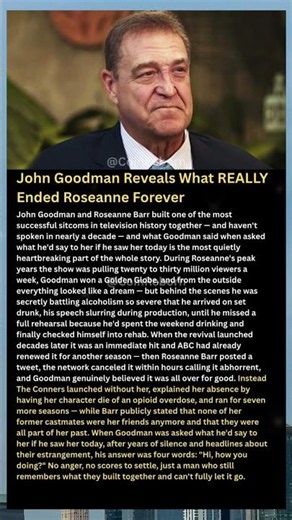 John Goodman Reveals What REALLY Ended Roseanne Forever#shorts