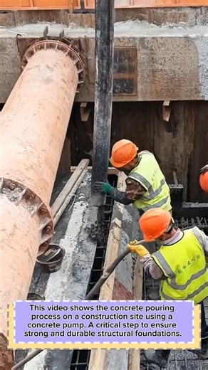 Concrete Pouring Process on Construction Site #work #infrastructure #engeneering #machine