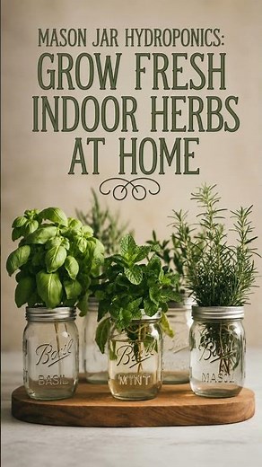 Mason Jar Hydroponics 🌿 Grow Fresh Indoor Herbs at Home #plants