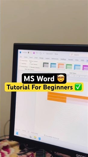 🤯 Ms word tutorial for beginners #wordtutorial #wordtabels #education #computers #mswordtutorial