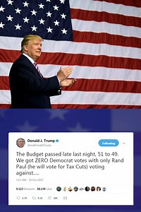 818K views · 49K reactions | Great news on the 2018 budget — this now allows for the passage of large scale Tax Cuts (and Reform), which will be the BIGGEST in the history of our country! | Donald J. Trump | Facebook