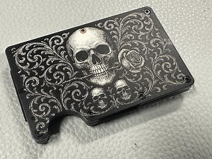 Skulls and Rose - Custom RFID Aluminum Wallet Design File for Laser Engraving Vector .svg, .AI, .DXF - Etsy