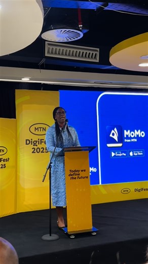 Chief Products & Services Officer of MobileMoney LTD, Silvia Otuo Acheampong, speaks at the launch of MTN DIGIFEST 2025, highlighting the role of innovative mobile financial solutions in driving digital growth. Cc: @mtnghana #ameyawtv | Ameyaw TV | Facebook
