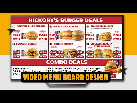 Restaurant Menu Board Design | Cafe Digital Signage | Fast Food & Beverage Menu Display