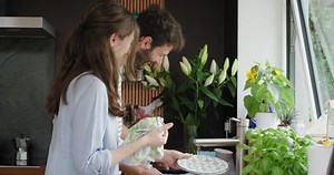 Couple Washing Dishes Dancing Home Wearing Stock Footage Video (100% Royalty-free) 25402907 | Shutterstock