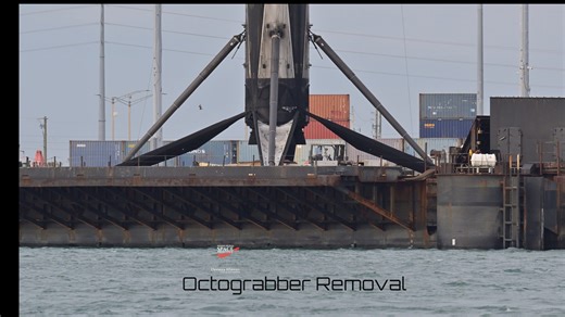 Watch the process of prepping the booster and lift from the Drone ship "Just Read the Instructions" to the work stand. SpaceX booster B1078 arrived back in Port Canaveral on January 14 after its successful Starlink 6-97 mission that launched on January 12th. Video by Dennis Hlavsa with Space FrontPage and Launch Window Photo #Falcon9 #SpaceX #b1078 #spacexstarlink #JustReadTheInstructions #Starlink | Space FrontPage