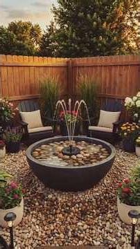 🌼 Backyard Garden Transformation | DIY Solar Fountain #shorts
