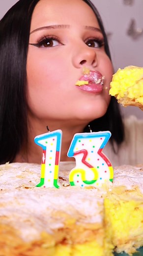 Nadina Ioana 13M Celebration ASMR Cake Mukbang | Eating Sounds