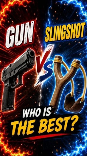 GUN VS SLINGSHOT ll WHO IS THE BEST #shorts
