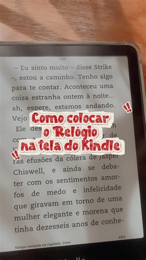 How to ENABLE the Clock on the Kindle READING screen?