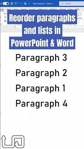 Simple reordering of paragraphs and lists in PowerPoint and Word