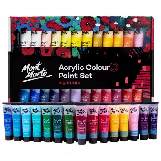 Mont Marte Signature Acrylic Paint Set 48 × 36ml – Artist Acrylic Paint Tubes